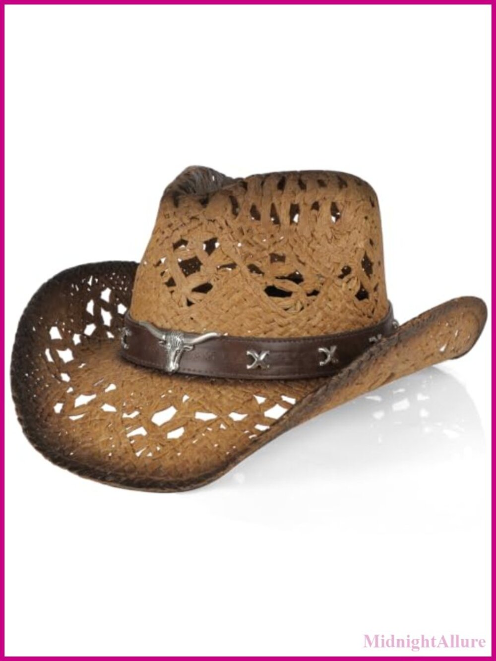 Straw Cowboy Hat for Women Men Wide Shapeable Brim Western